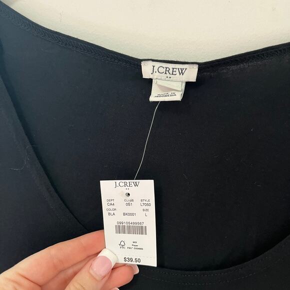 NEW J. Crew Black Tie Dress Size Large - Picture 5 of 8